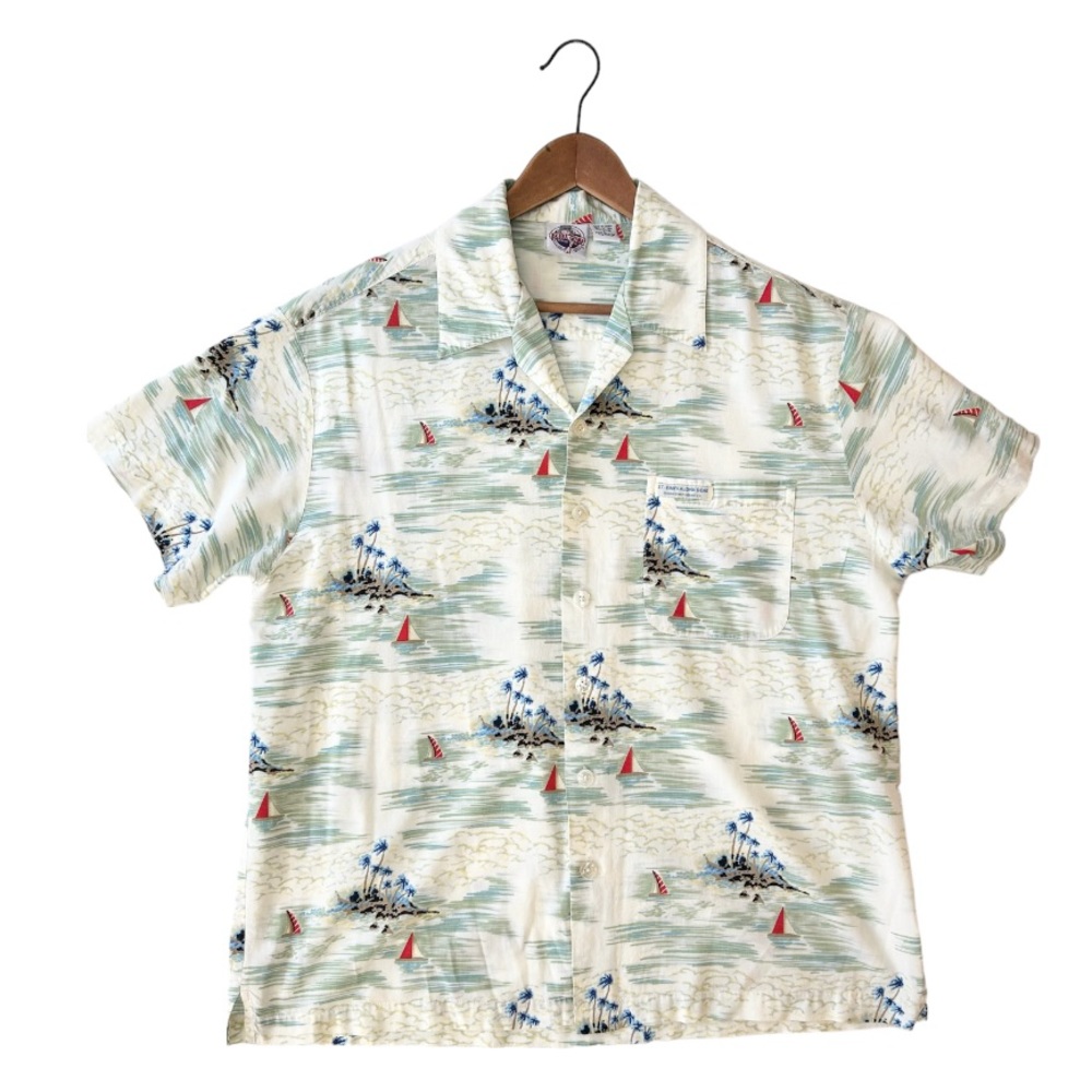 Vintage 90s Bubba Gump Lt Dan Aloha Gear Hawaiian Shirt Button Up Size Medium